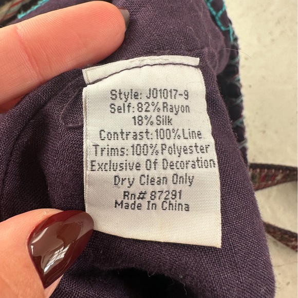 Johnny Was Matilda Multicolor Embroidered Velvet Backpack - Picture 12 of 12